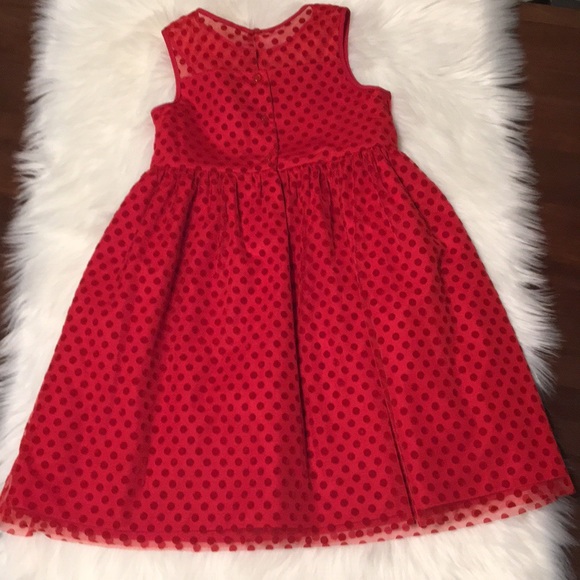 Marmellata Red Polka Dot Sheer Overlay Dress 6X - Picture 5 of 8
